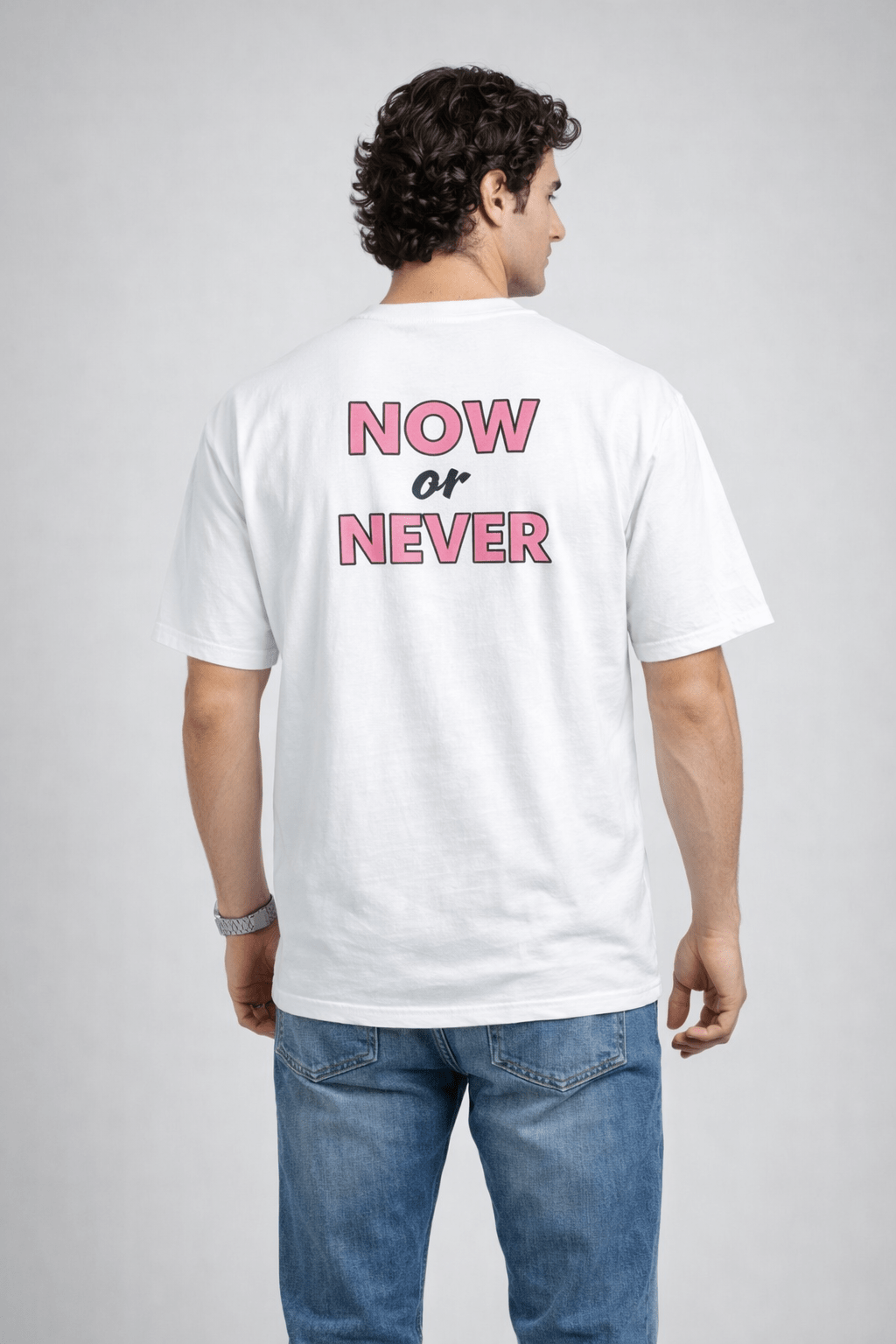 TS-5004 Herren T-Shirt “NOW OR NEVER” – Oversized Streetwear T-Shirt mit Backprint - T-Shirt | Megaman Jeans