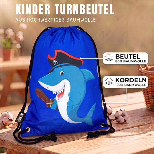 Kinder Turnbeutel Piraten Hai