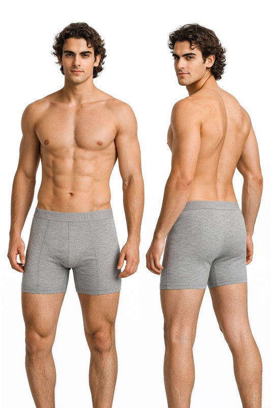 Donex BX-2350 Herren Boxershorts 3er Pack Grau Vorder- und Rückansicht