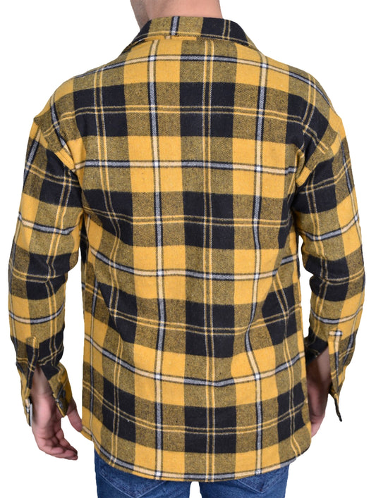 Herren Flanellhemd H-260 warm kariert Rückansicht