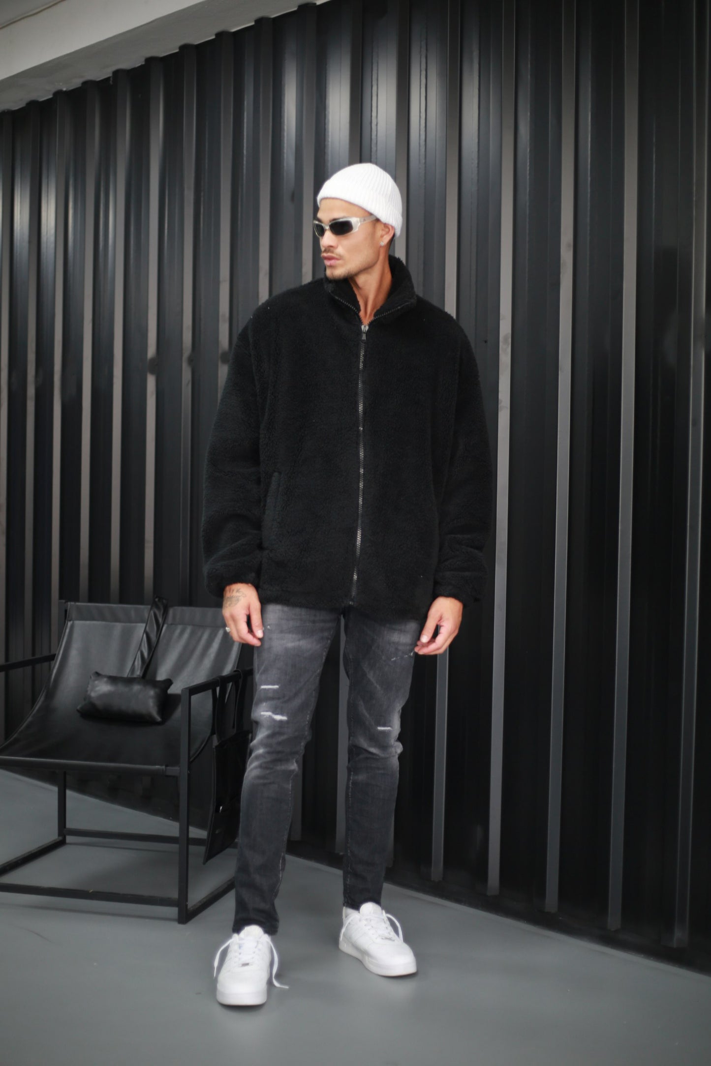 Herren Fleece Hoodie Teddyfell Jacke Plüschjacke Pulli Winter Herbst