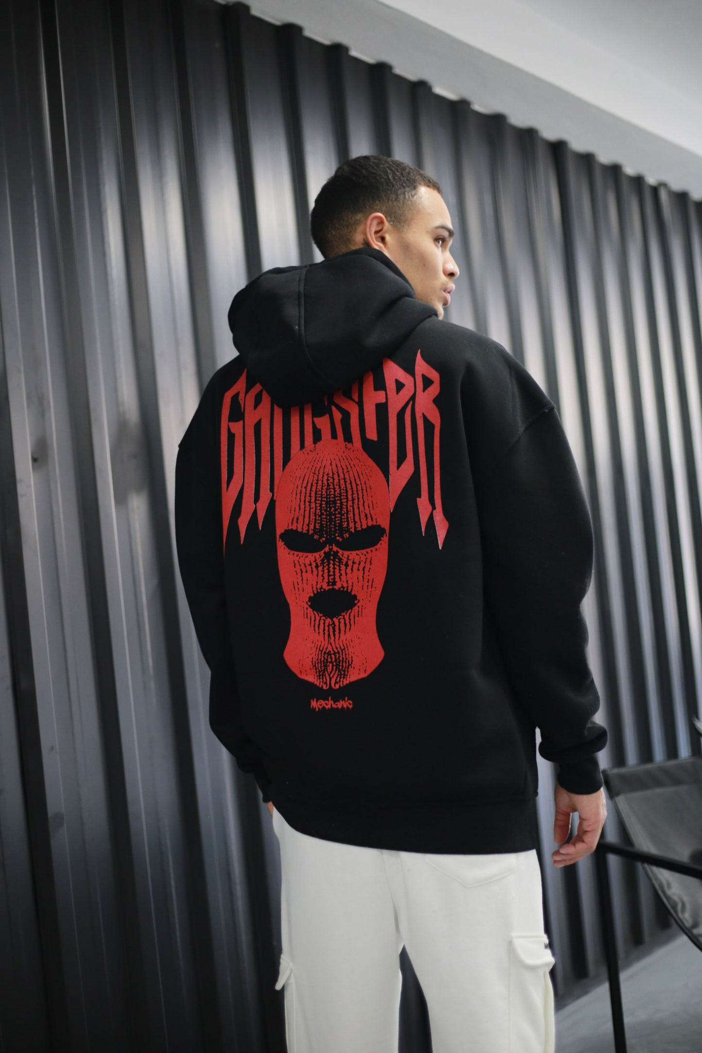 Oversized Hoodie Sweater mit Ganster Print Blue