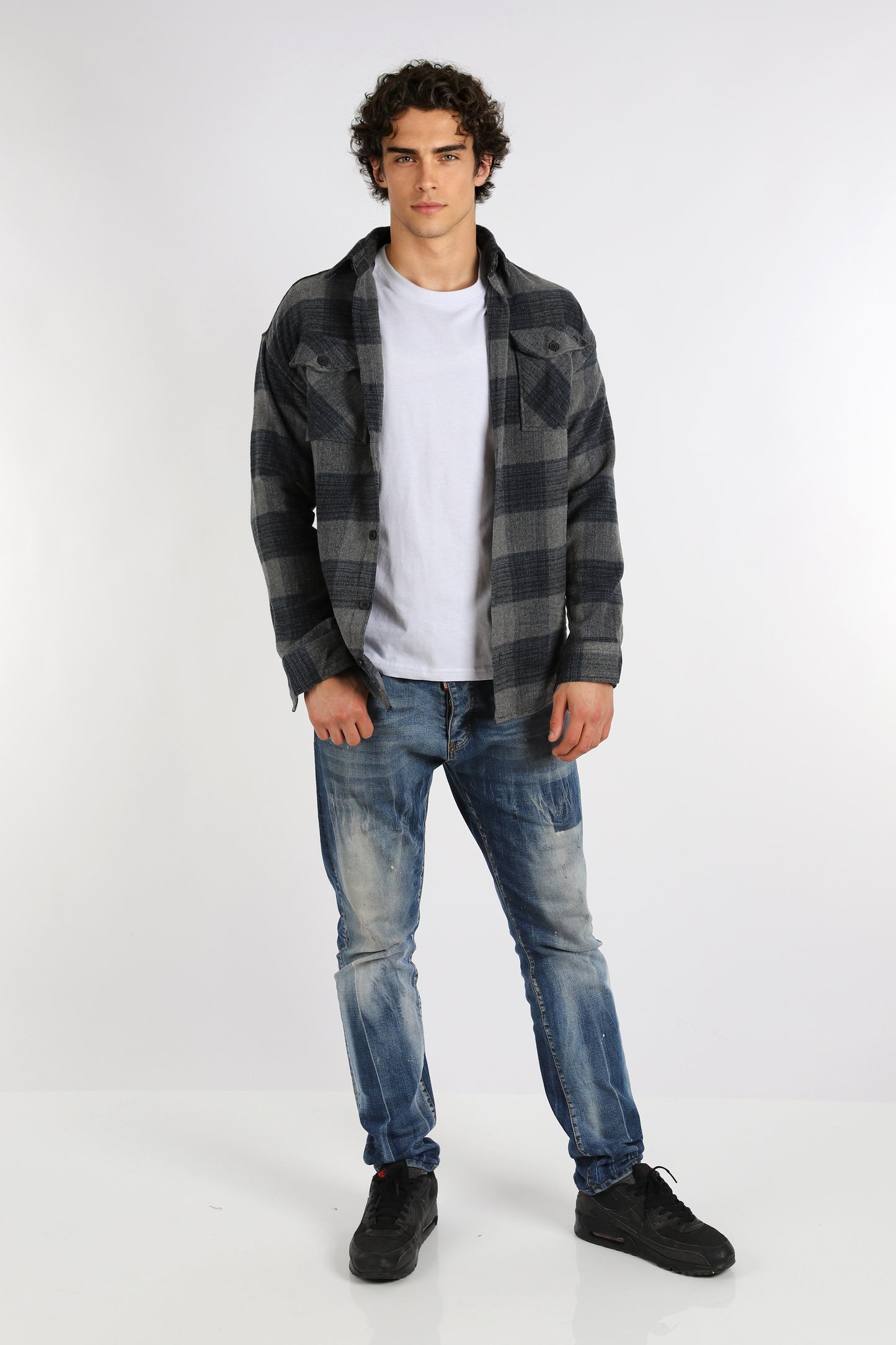 H-265 Herren Holzfällerhemd Karo Hemd Freizeit Hemd