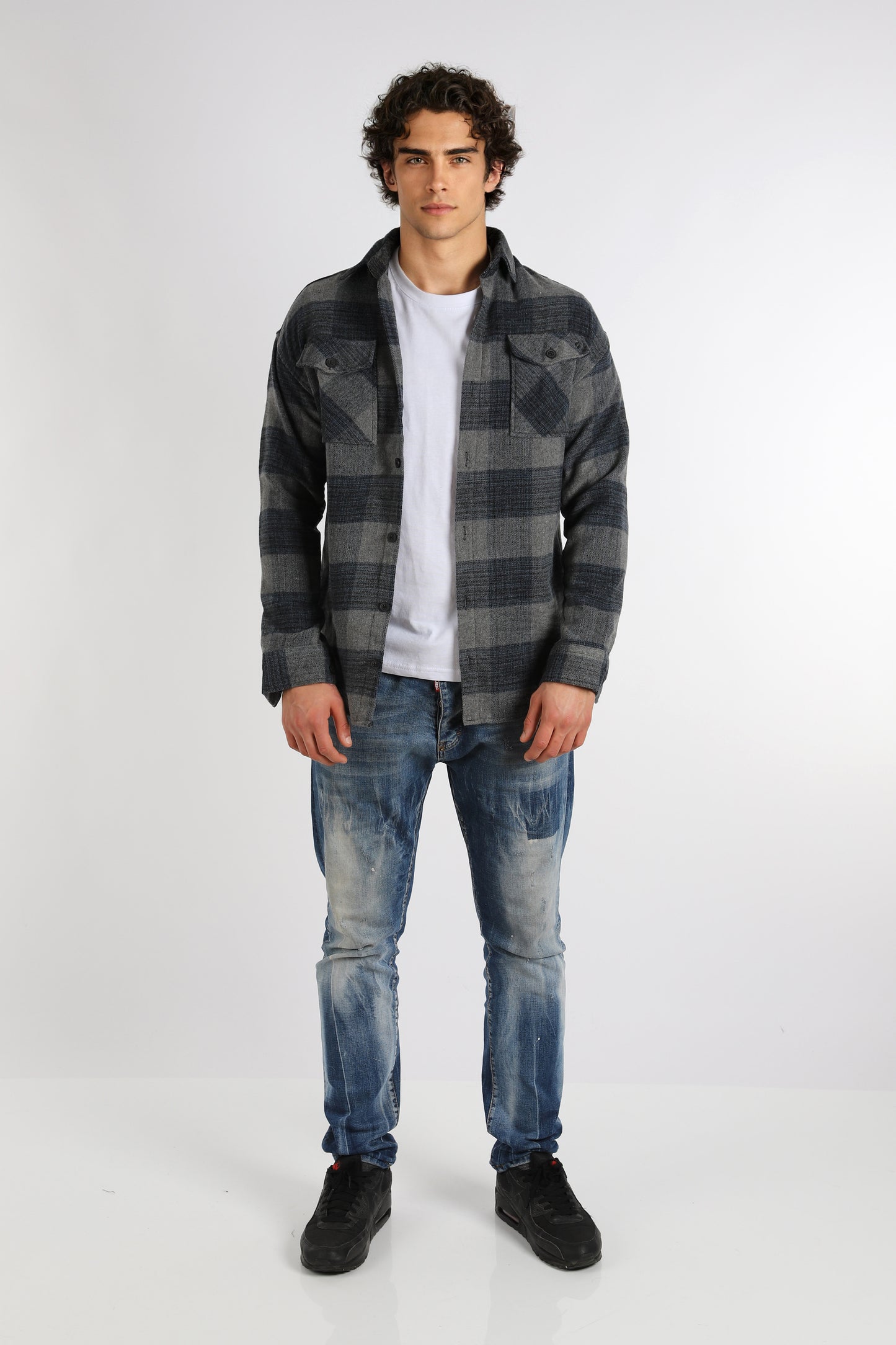 H-265 Herren Holzfällerhemd Karo Hemd Freizeit Hemd