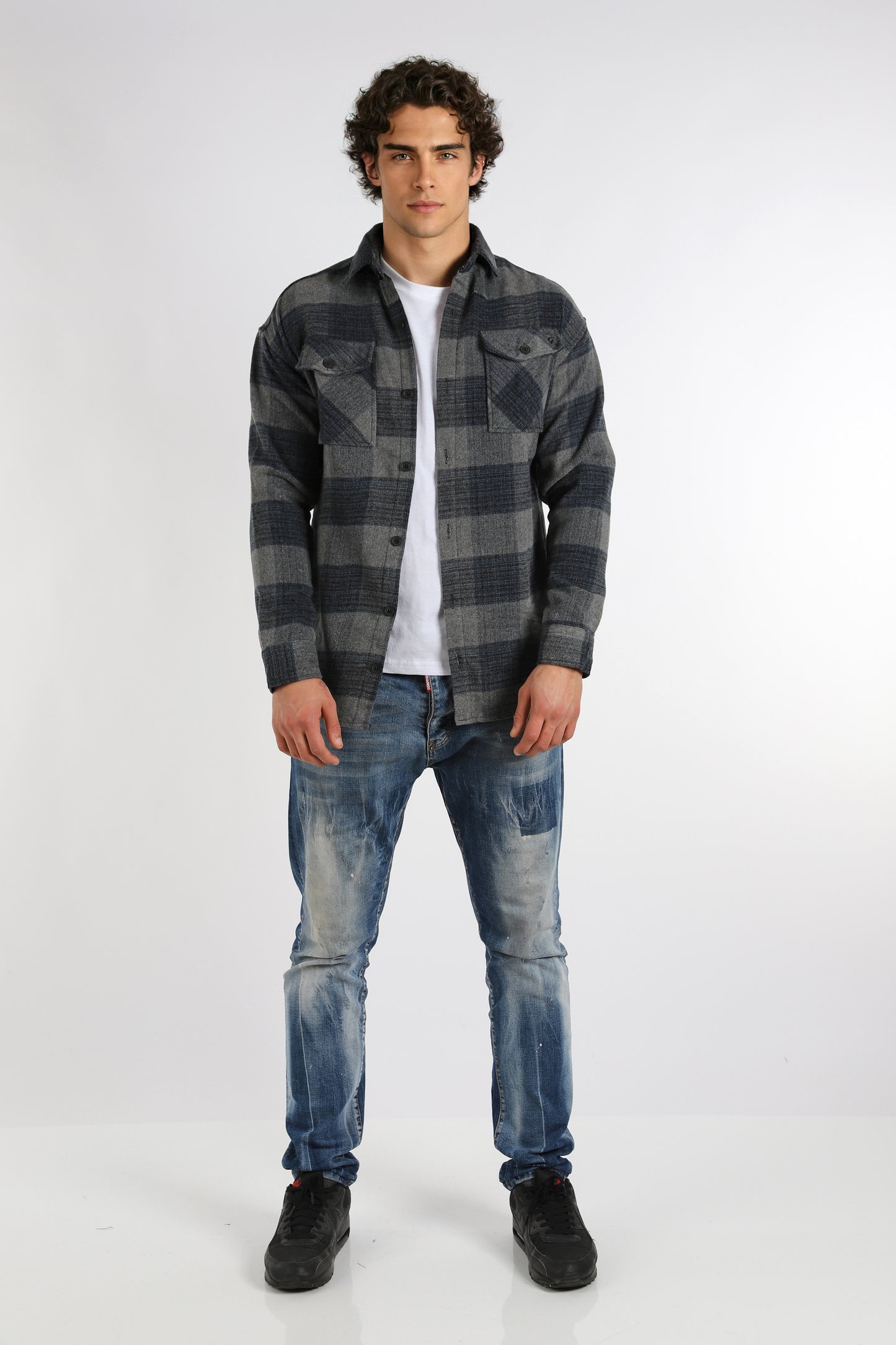 H-265 Herren Holzfällerhemd Karo Hemd Freizeit Hemd