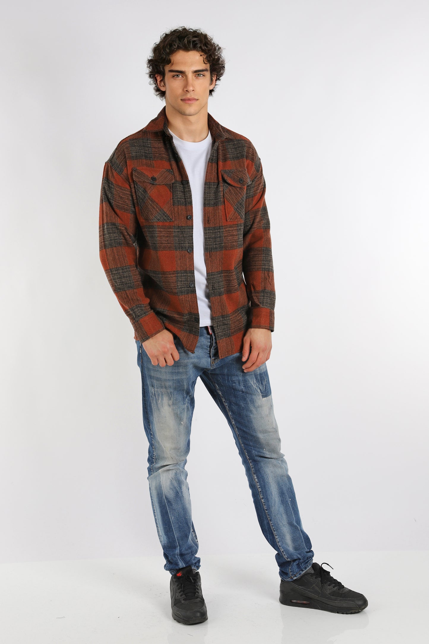 H-265 Herren Holzfällerhemd Karo Hemd Freizeit Hemd