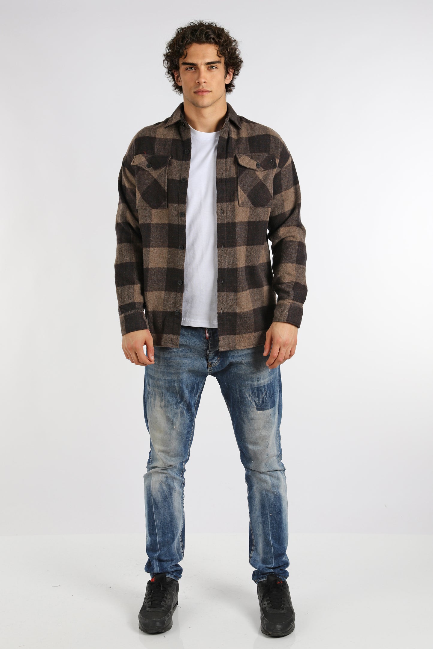 H-265 Herren Holzfällerhemd Karo Hemd Freizeit Hemd