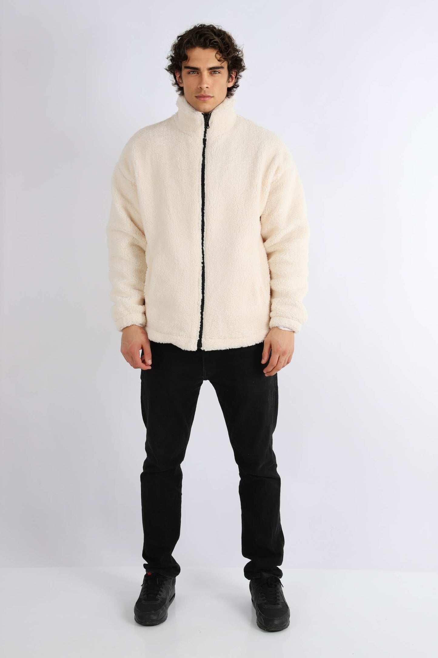 Herren Fleece Hoodie Teddyfell Jacke Plüschjacke Pulli Winter Herbst