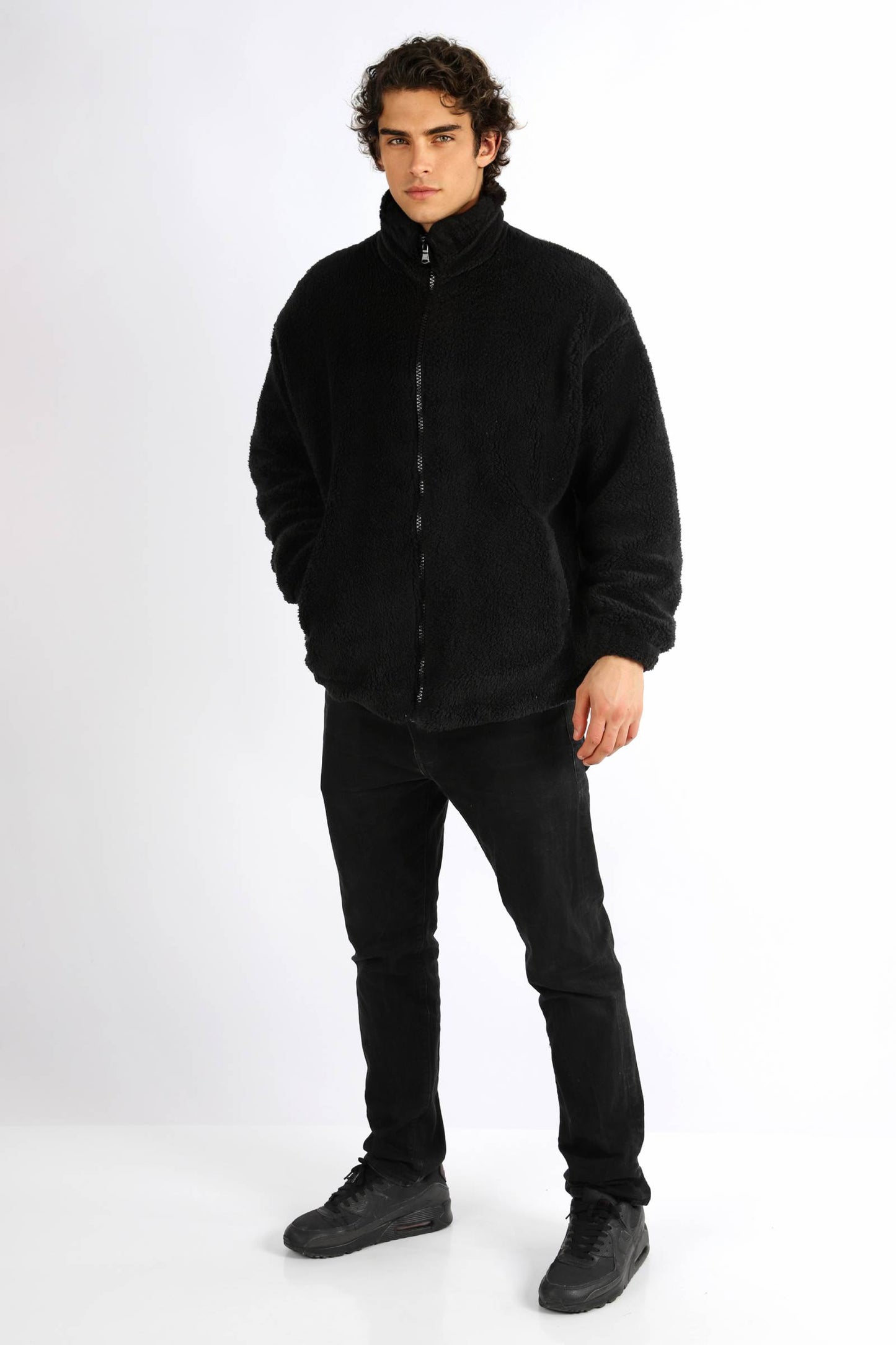 Herren Fleece Hoodie Teddyfell Jacke Plüschjacke Pulli Winter Herbst