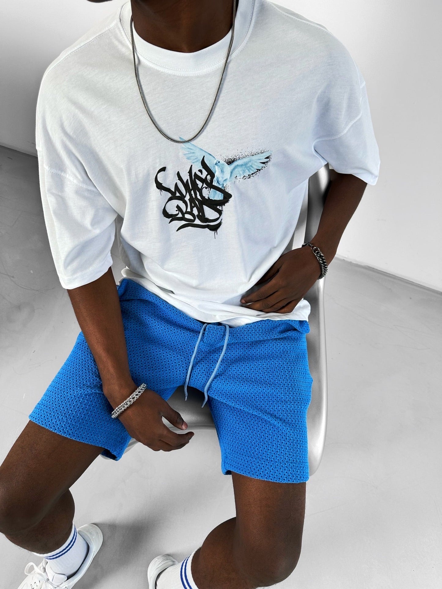 Oversized Tee Long Shirt White DLMD