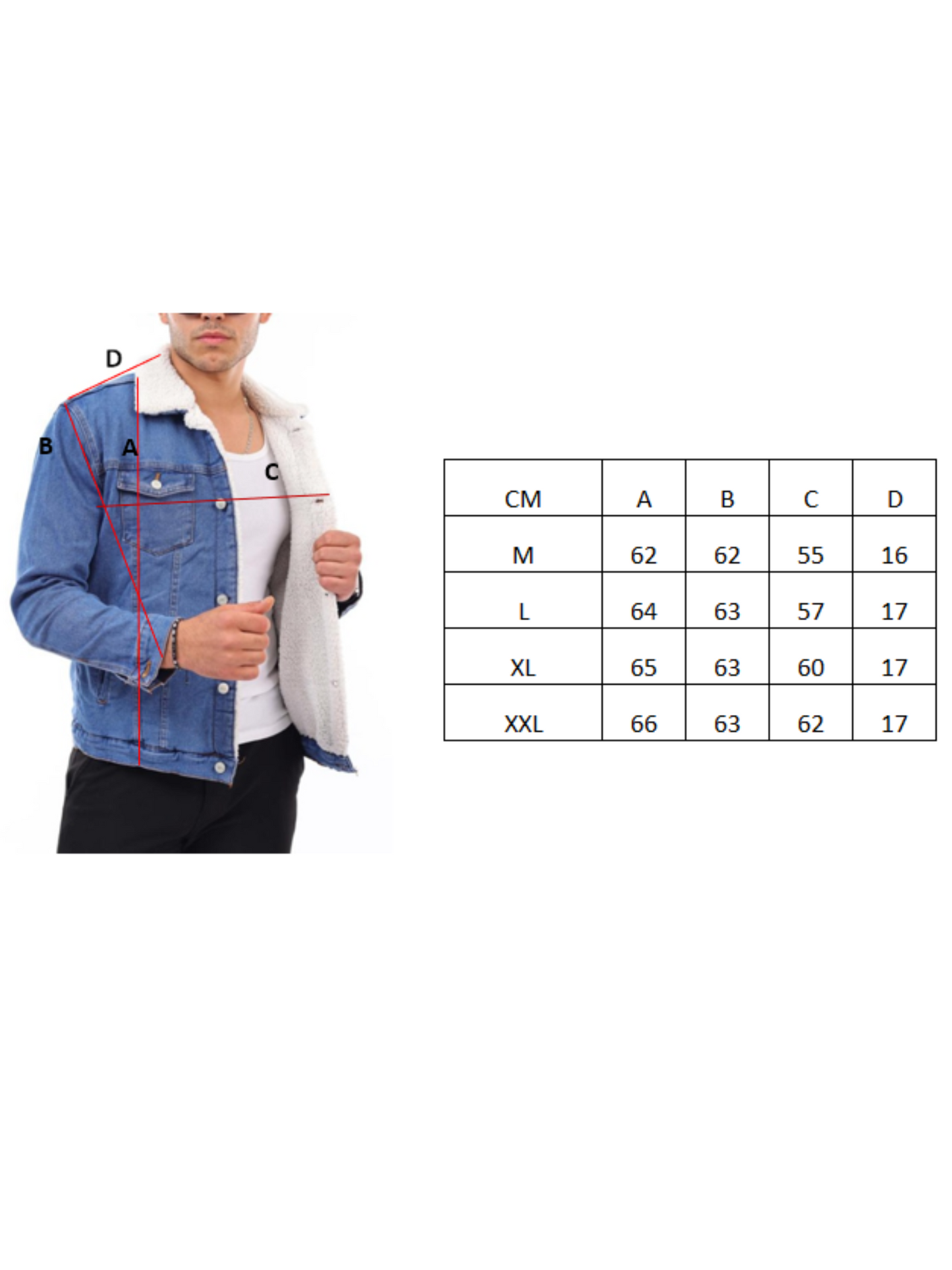 HJ-3000 Herren Jeansjacke mit Teddyfutter – Stil trifft Wärme