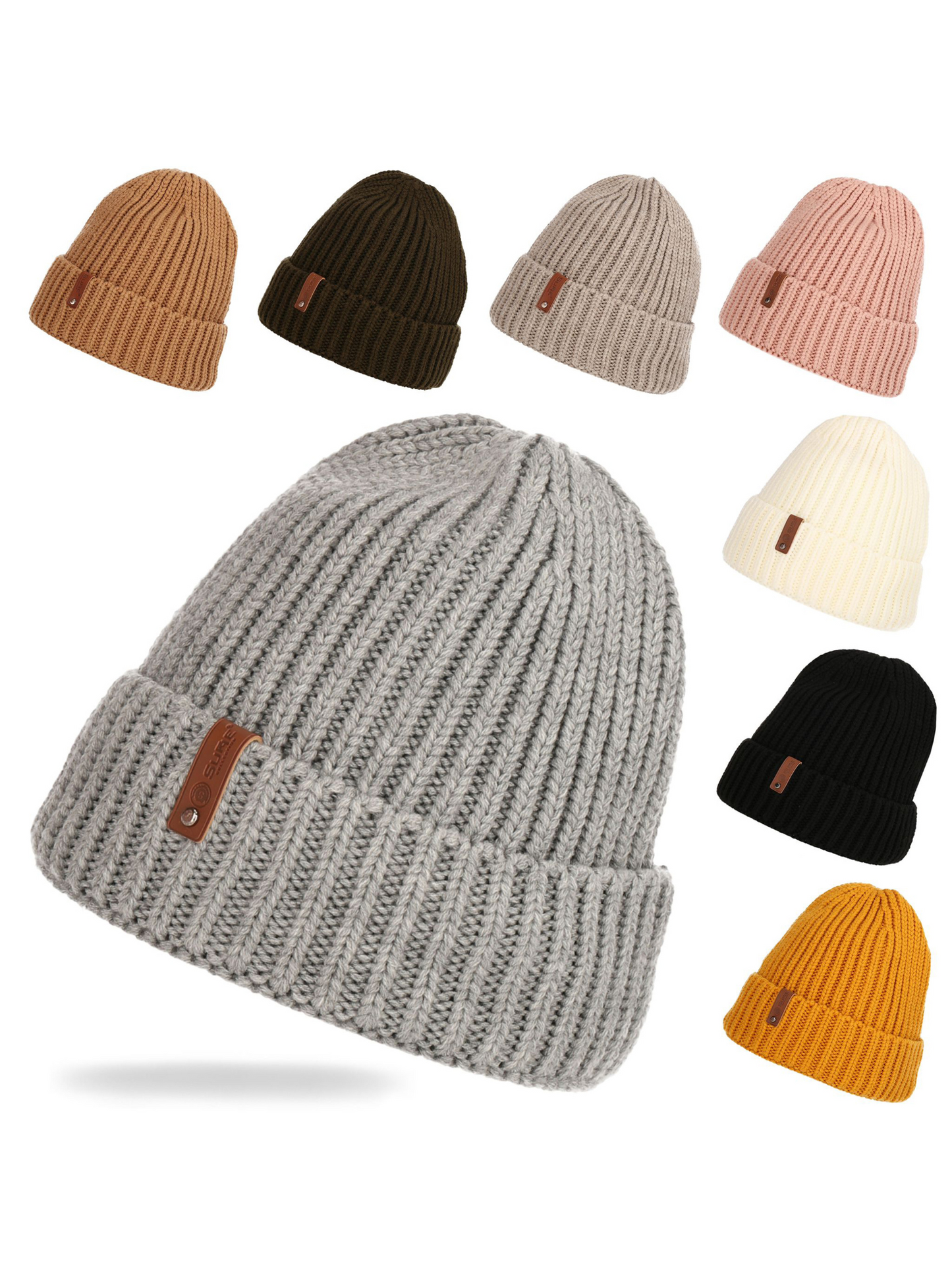 Handgestrickte gemusterte Baskenmütze HM-100