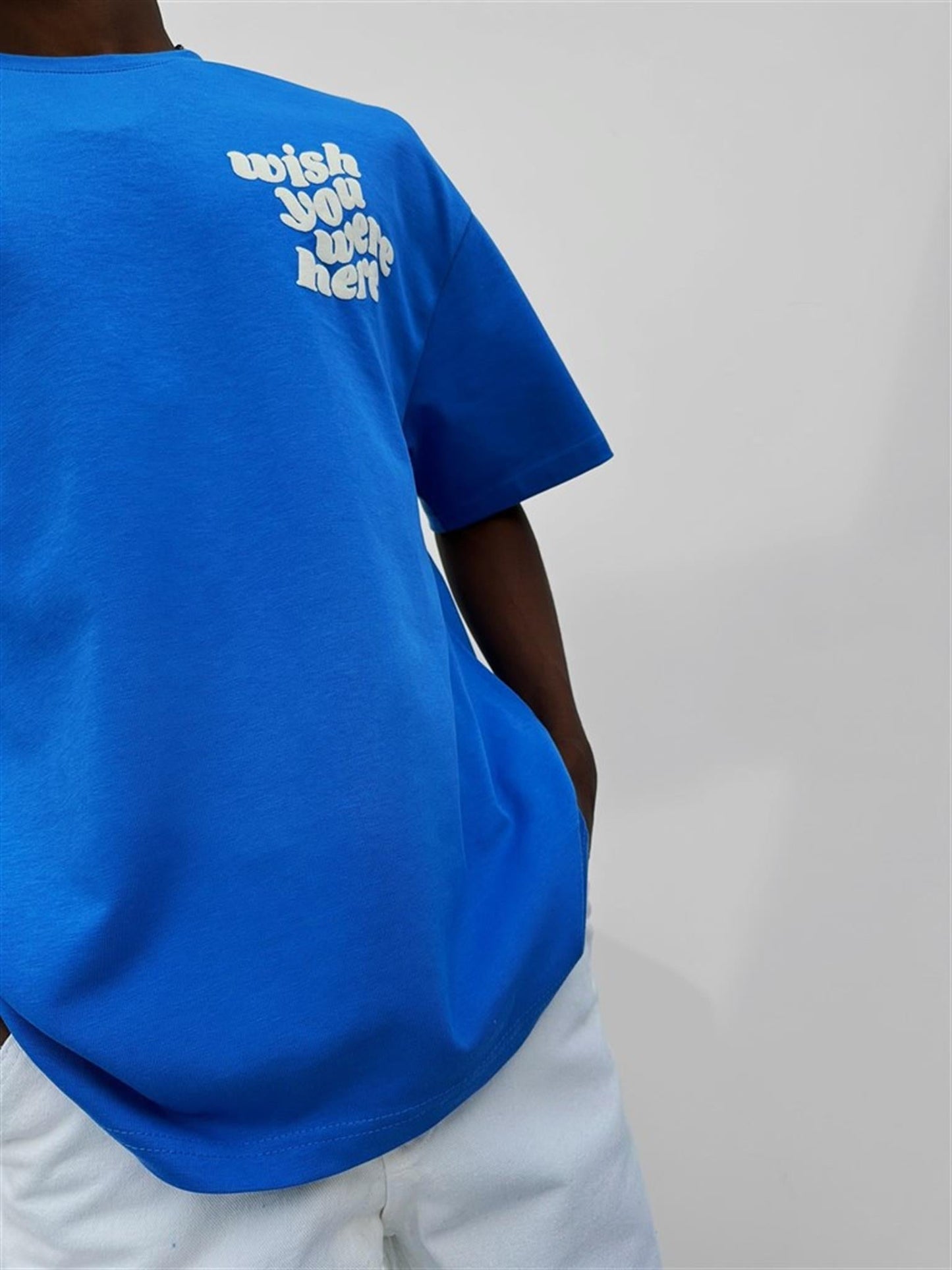 Oversized Shirt Long Tee Blue