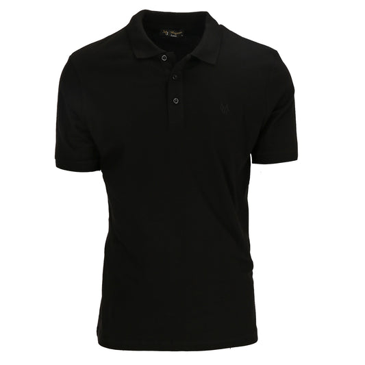 Poloshirt Basic T-Shirt Kragen Shirt Schwarz