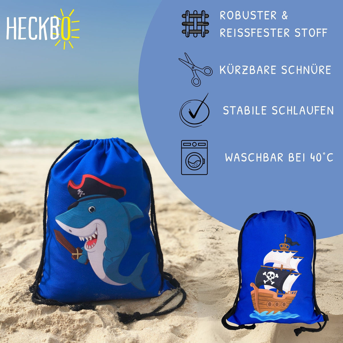 Kinder Turnbeutel Piraten Hai