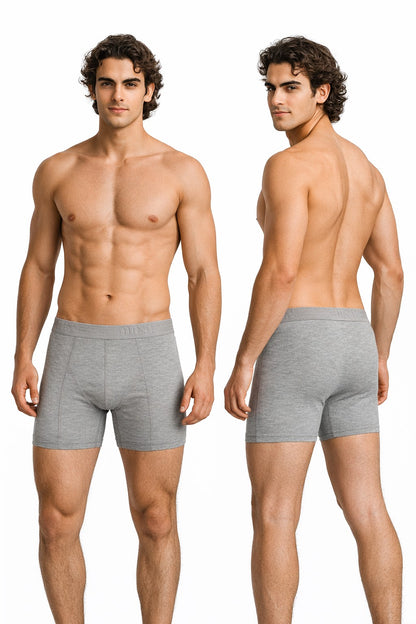 Donex BX-2350 Herren Boxershorts 3er Pack Grau Vorder- und Rückansicht