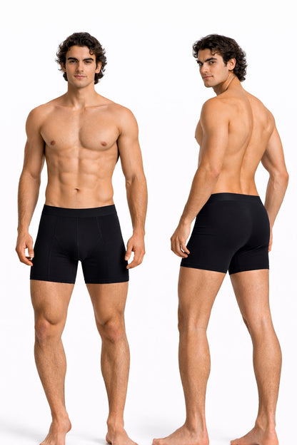 Donex BX-2350 Herren Boxershorts 3er Pack Schwarz Vorder- und Rückansicht