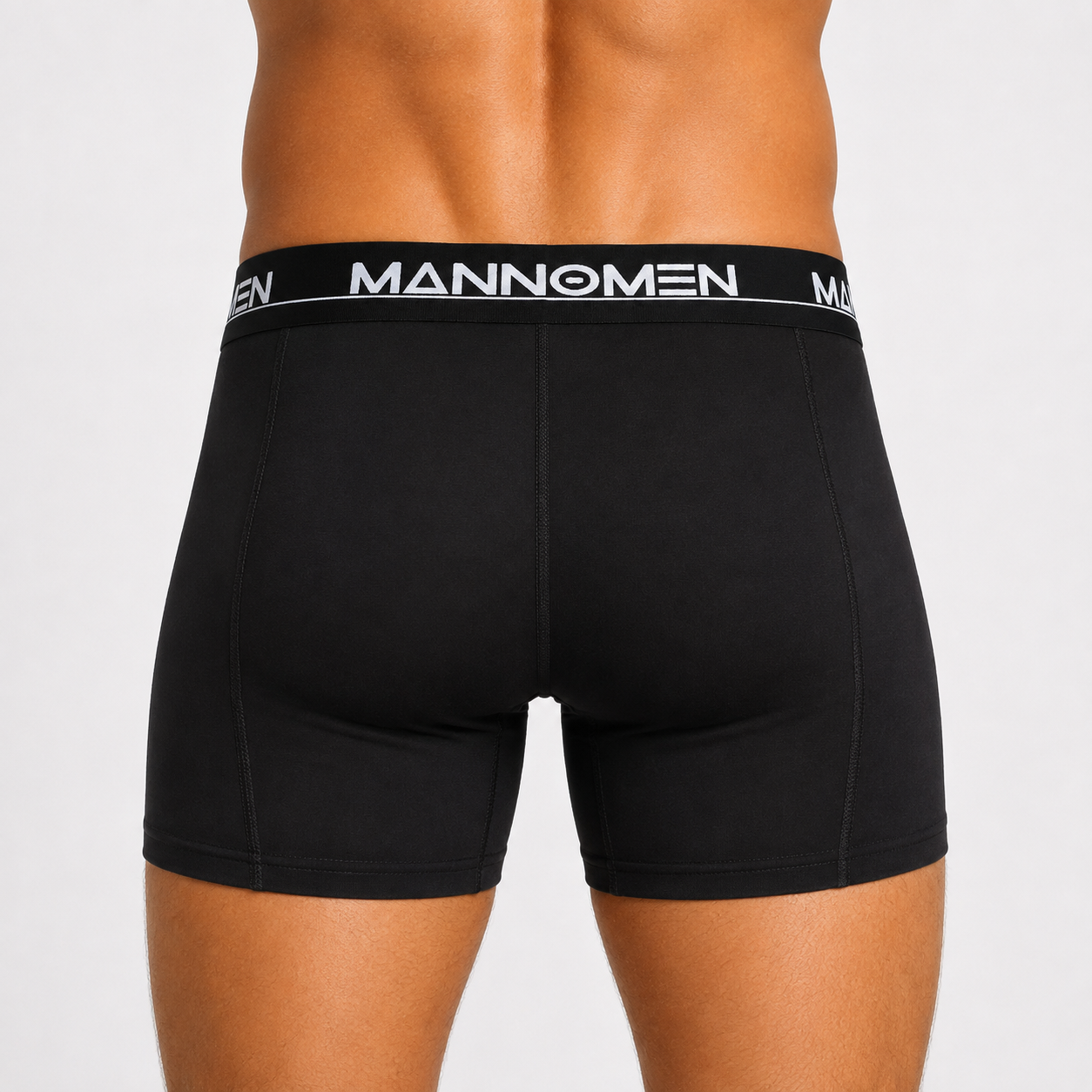 MANNOMEN BX-2351 Herren Boxershorts Schwarz Rückansicht