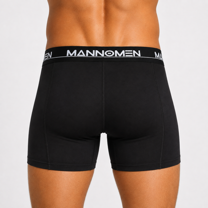 MANNOMEN BX-2351 Herren Boxershorts Schwarz Rückansicht