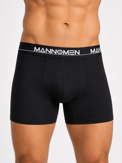MANNOMEN BX-2351 Herren Boxershorts Schwarz Vorderansicht