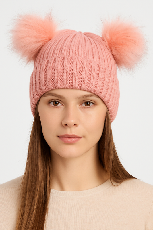 DM-101 Bommelmütze für Damen, Premium Winter Edition