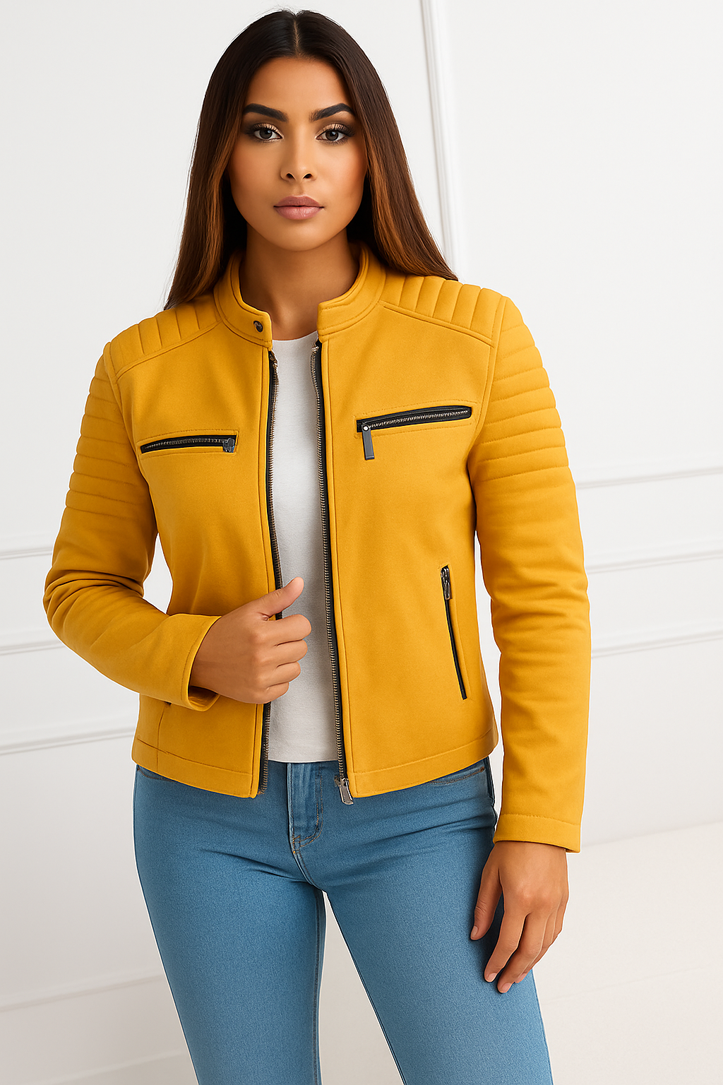 Damen Übergangsjacke – Soft Suede Look | Damen Jacken