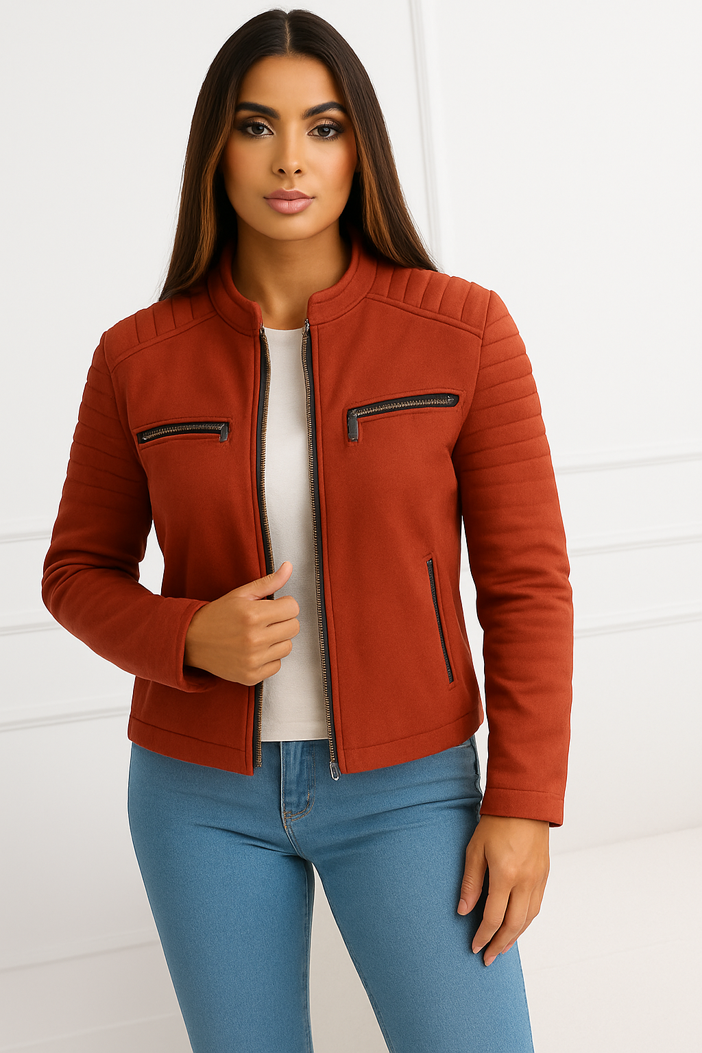 Damen Übergangsjacke – Soft Suede Look | Damen Jacken