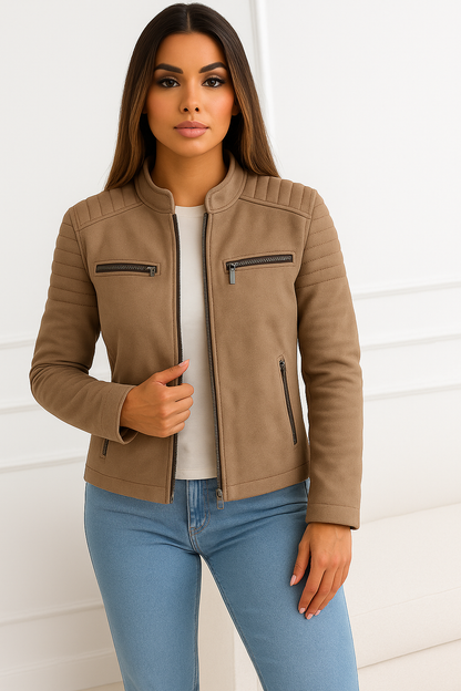 Damen Übergangsjacke – Soft Suede Look | Damen Jacken