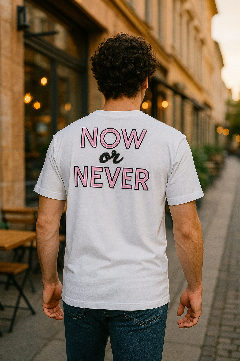 TS-5004 – Herren T-Shirt „NOW OR NEVER“ – Dein Moment. Dein Stil.