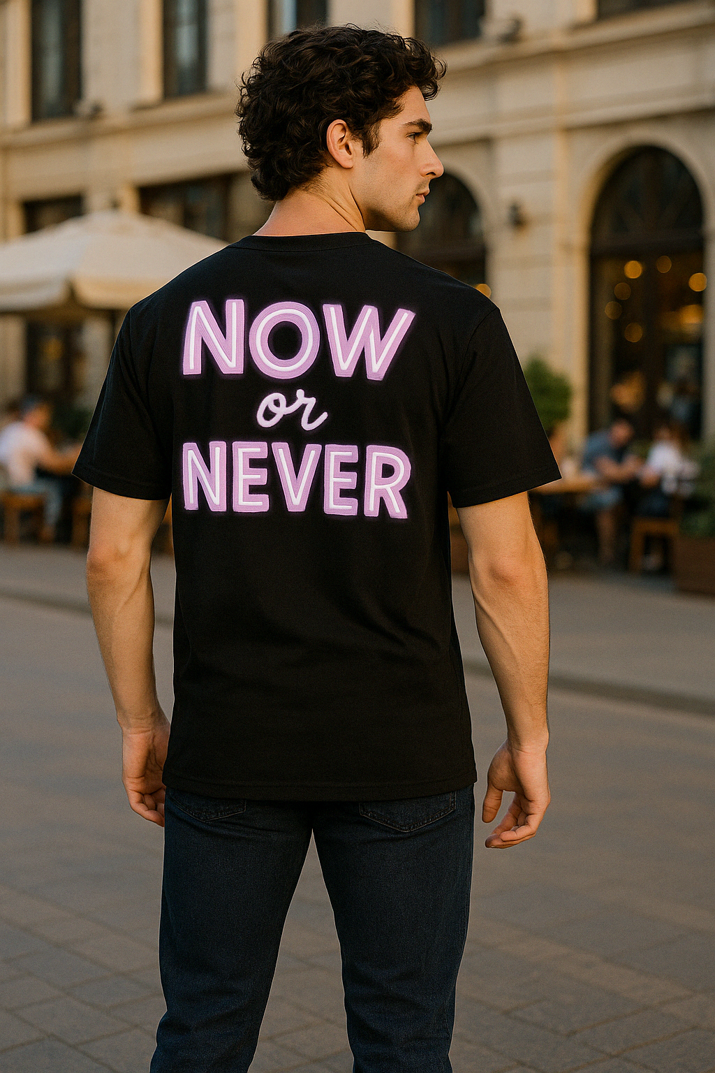 TS-5004 – Herren T-Shirt „NOW OR NEVER“ – Dein Moment. Dein Stil.
