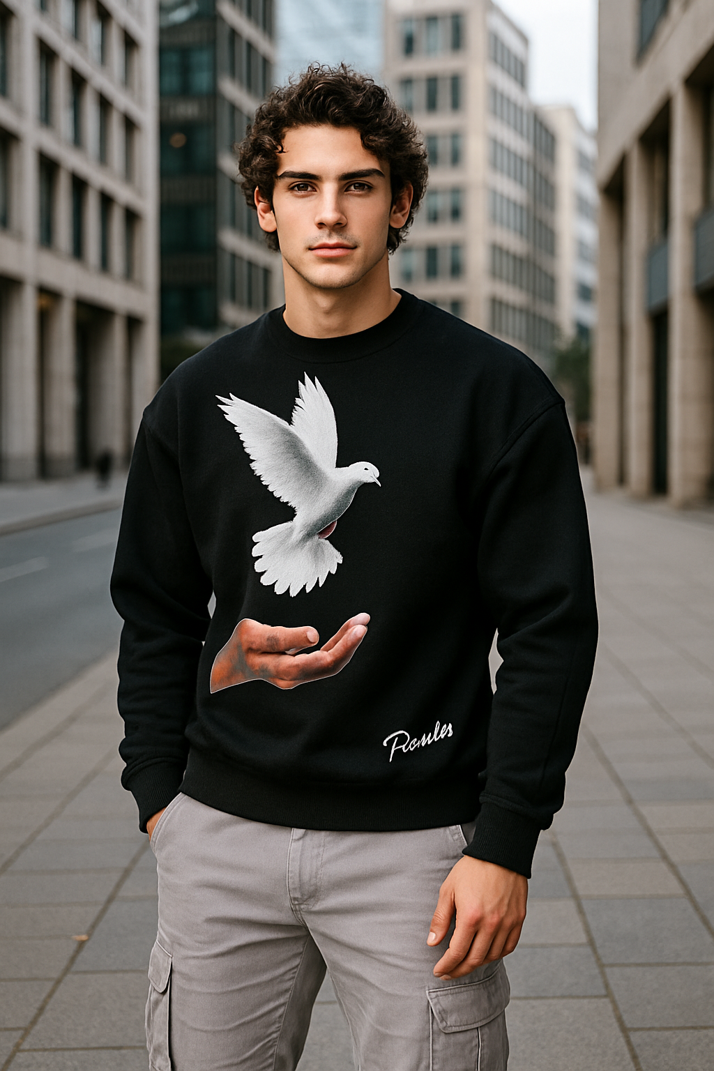 HL-300 Herren Sweatshirt – „Paradise“ trifft Stil Schwarz