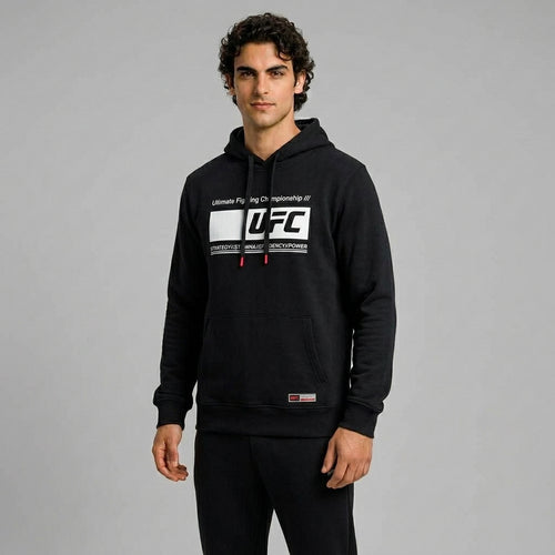 UFC Herren Hoodie in Grau und Schwarz mit Logo