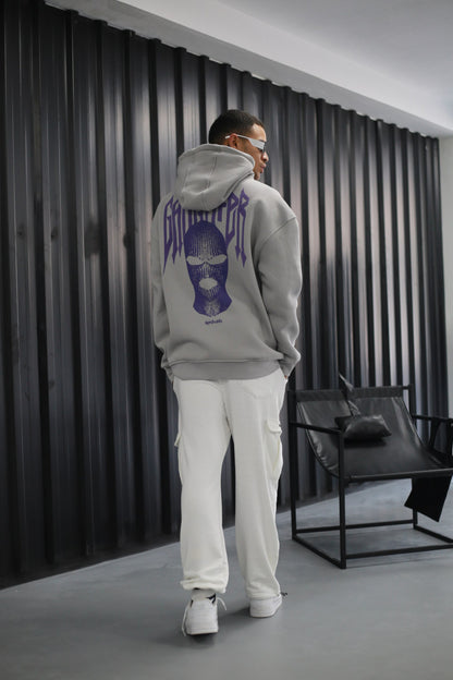 Oversized Hoodie Sweater mit Ganster Print Gray