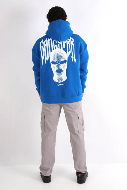 Oversized Hoodie Sweater mit Ganster Print Blue