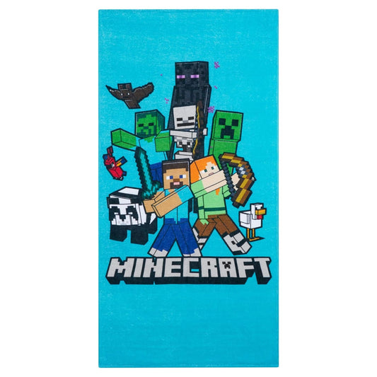 Minecraft Strandtuch Blau 70 x 140 cm Hauptansicht