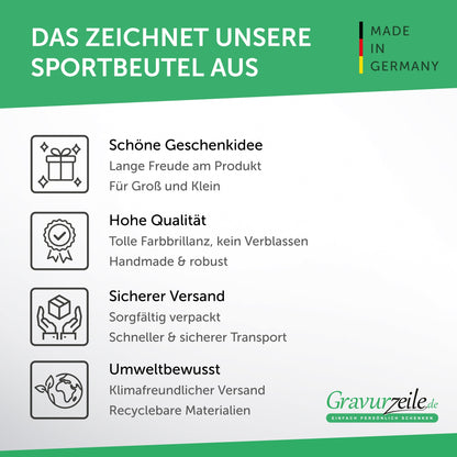 Bedruckter Turnbeutel für Kinder im Einhorn Design