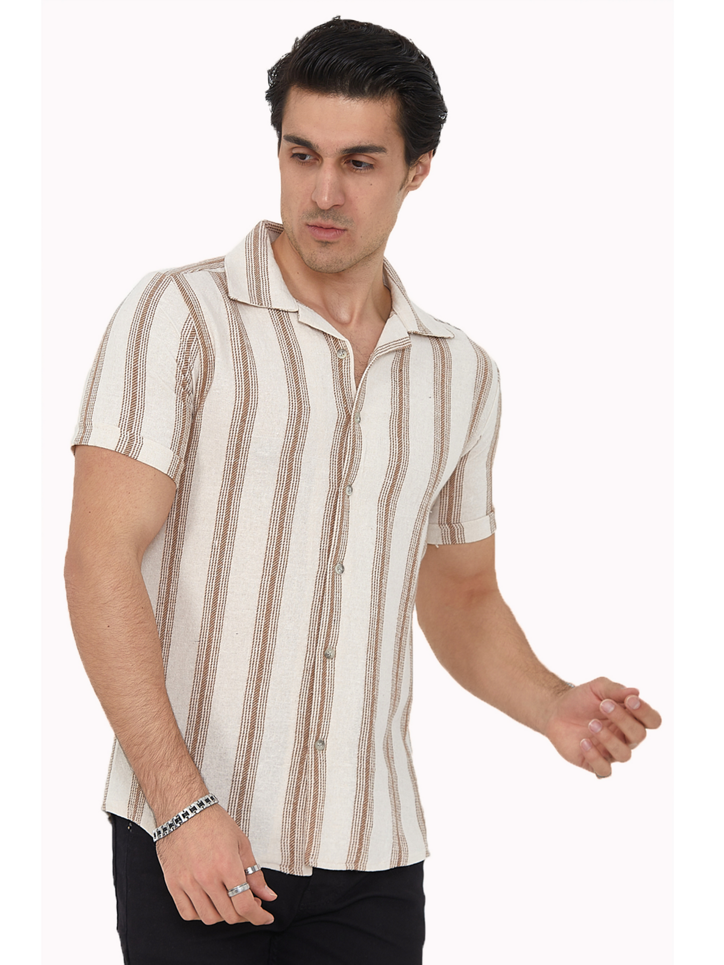 Herren Freizeit-Hemd Stretch Kurzarm Hemden