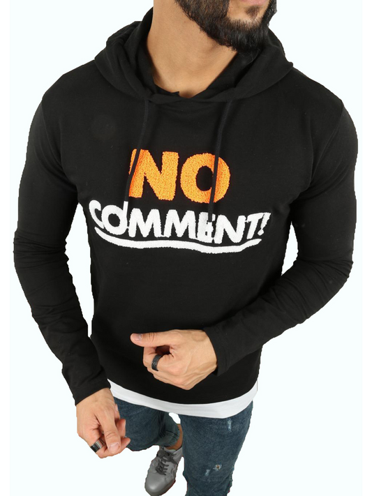 Bequemes „No Comment“-Sweatshirt mit Kapuze