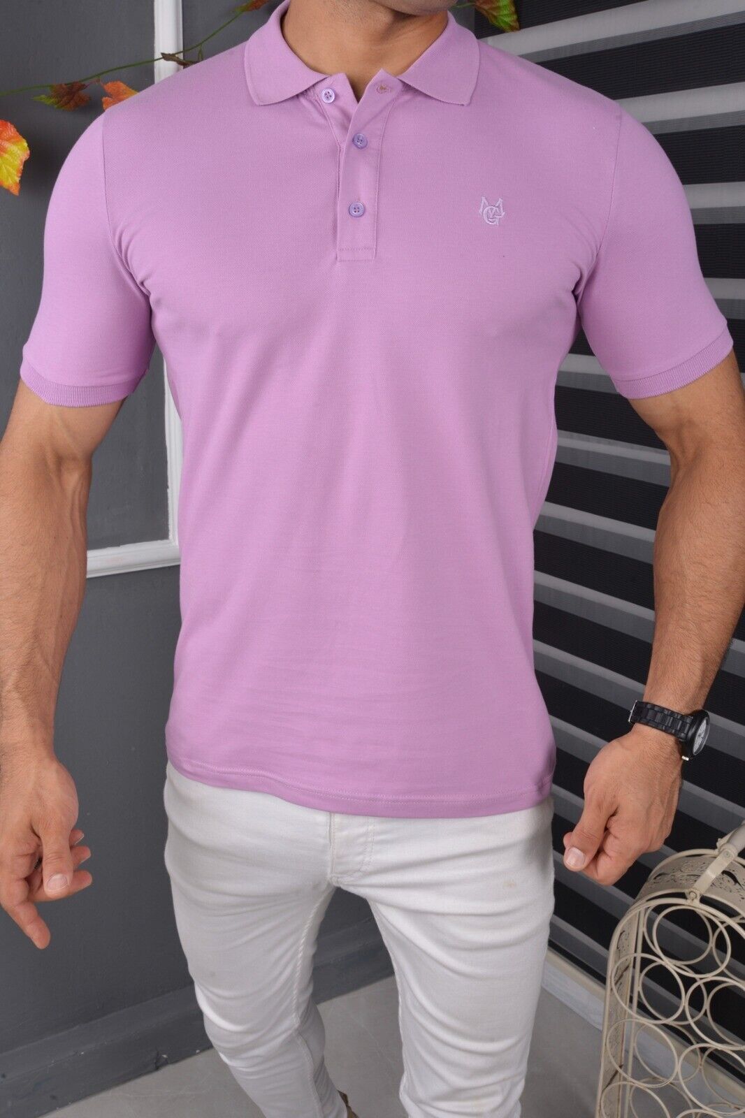 Poloshirt Basic T-Shirt Kragen Shirt Rose